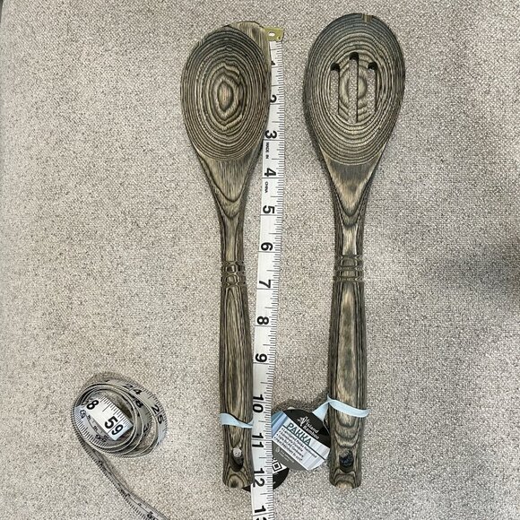 Island Bamboo Wooden Utensils Set  Serving Kitchen 2 piece - Picture 4 of 6